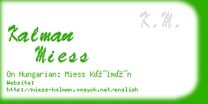 kalman miess business card